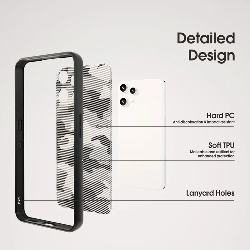 IBMRS for Nothing Phone (3a) Lite 5G Mobile Cover Soft TPU + Hard PC Case with Wrist Strap (Precision Cutouts) - Checkered Camouflage