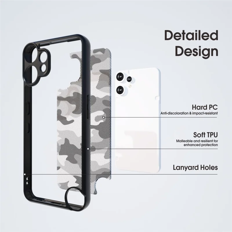 IBMRS for Nothing CMF Phone 2 Pro Mobile Cover Soft TPU + Hard PC Case with Wrist Strap (Precision Cutouts) - Frosted Black