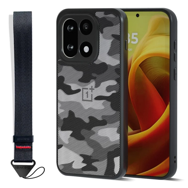 IBMRS for OnePlus 15 5G Mobile Cover Soft TPU + Hard PC Case with Wrist Strap (Precision Cutouts) - Artistic Camouflage