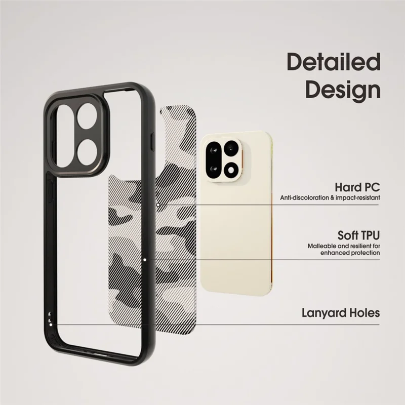 IBMRS for OnePlus 15 5G Mobile Cover Soft TPU + Hard PC Case with Wrist Strap (Precision Cutouts) - Artistic Camouflage