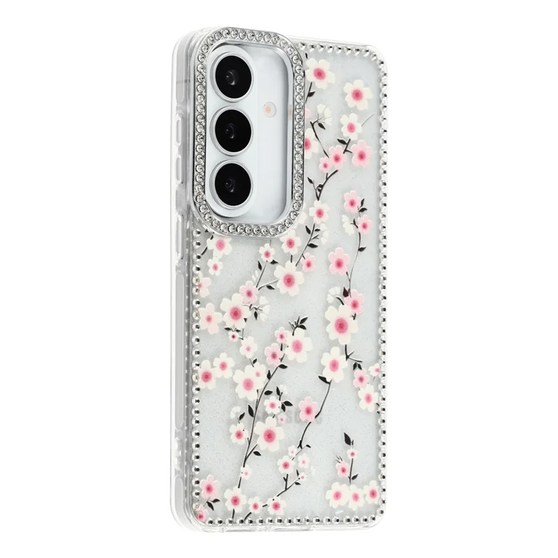 For Samsung Galaxy A37 5G Case Rhinestone Edge Flower TPU + PC IMD Phone Cover - F2