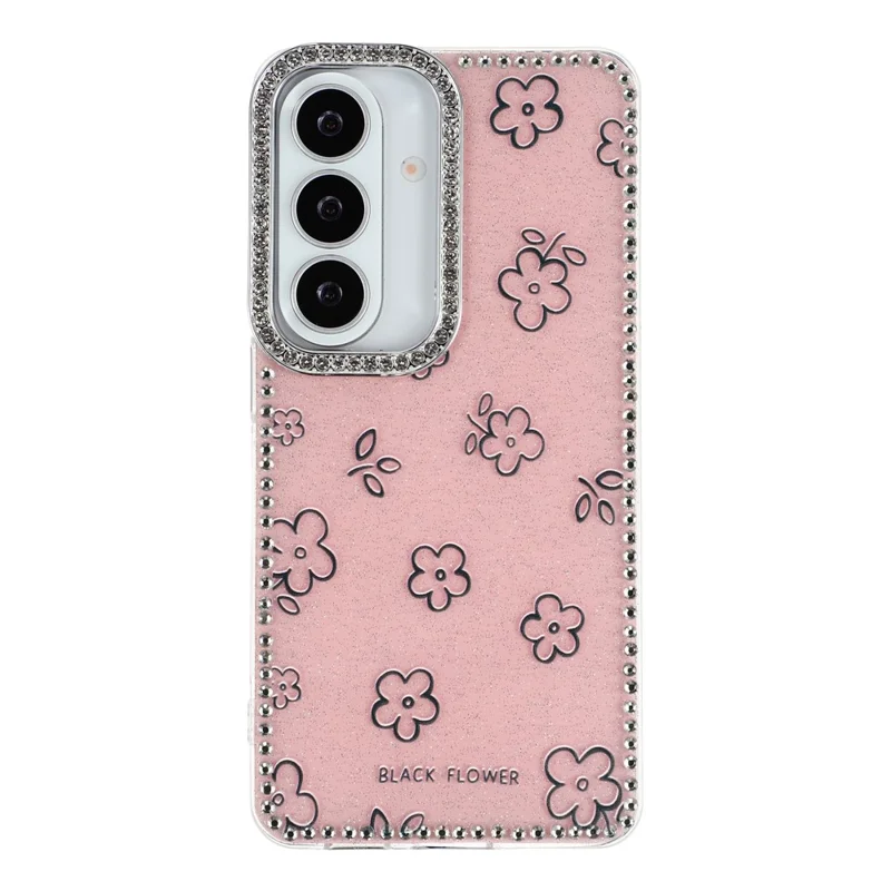 For Samsung Galaxy S26+ Case Rhinestone Edge Flower TPU + PC IMD Phone Cover - F4