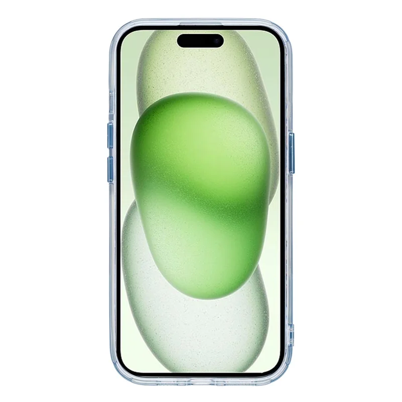 Bulk Purchasing For iPhone 15 Plus / 14 Plus Case Transparent Colorful Design 360° Rotating Metal Kickstand Shockproof TPU Acrylic Cover - Blue
