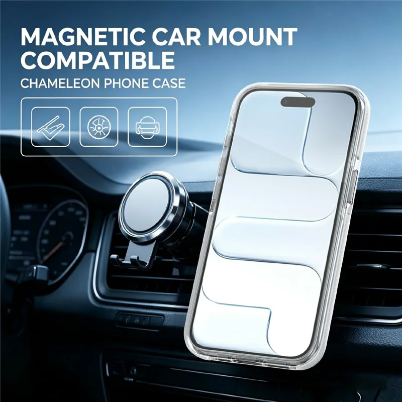Magnetic Case For iPhone 16e  /  17e Fluorescent Design TPU Acrylic Phone Back Cover with 360° Rotating Kickstand - White