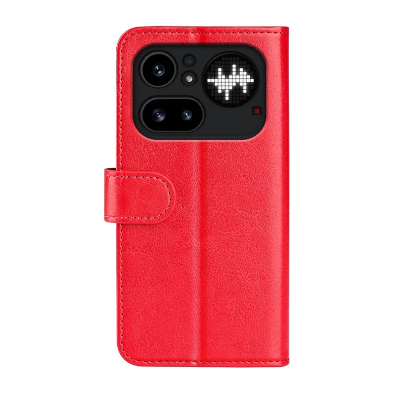 For Nothing Phone (4a) Pro Case Crazy Horse Texture Stand Leather Phone Cover - Red