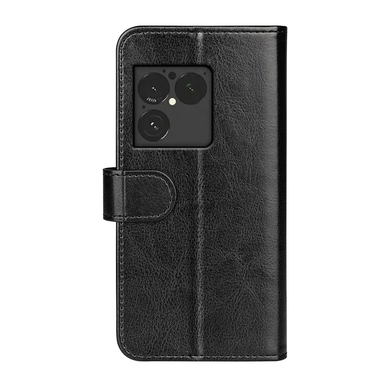 Чехол для Sony Xperia 1 VIII с текстурой дикой лошади, подставка, кожаный чехол-кошелек - черный