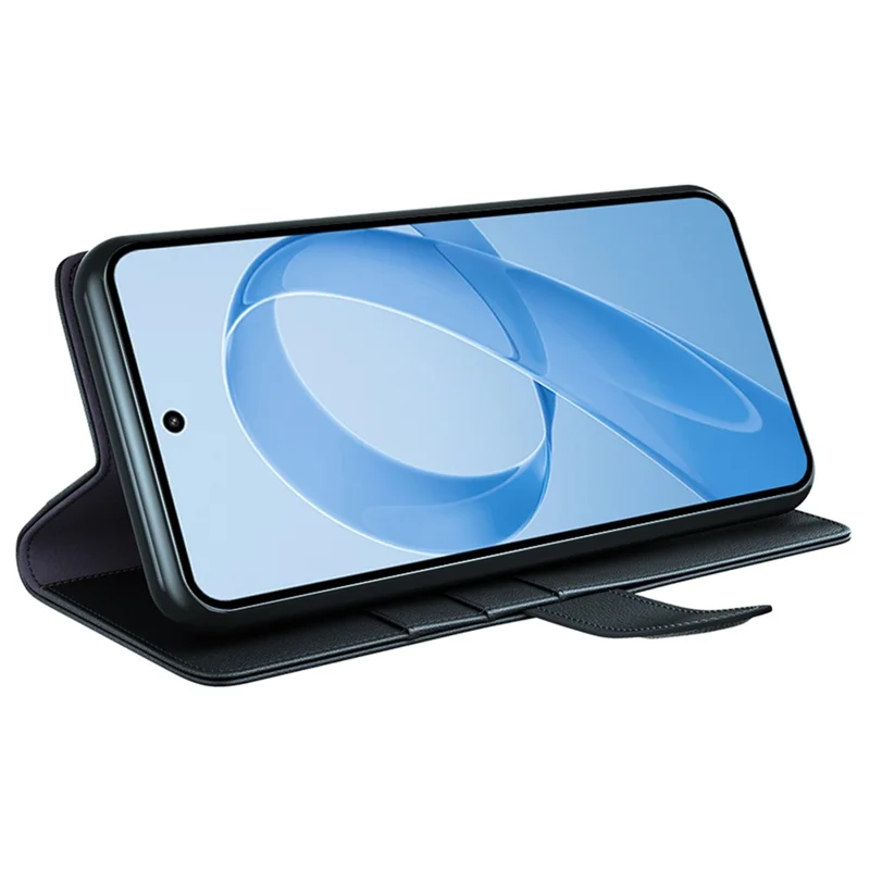 For Xiaomi Redmi K90 Pro Max 5G Case Genuine Split Leather Phone Cover with Wallet Stand - Black