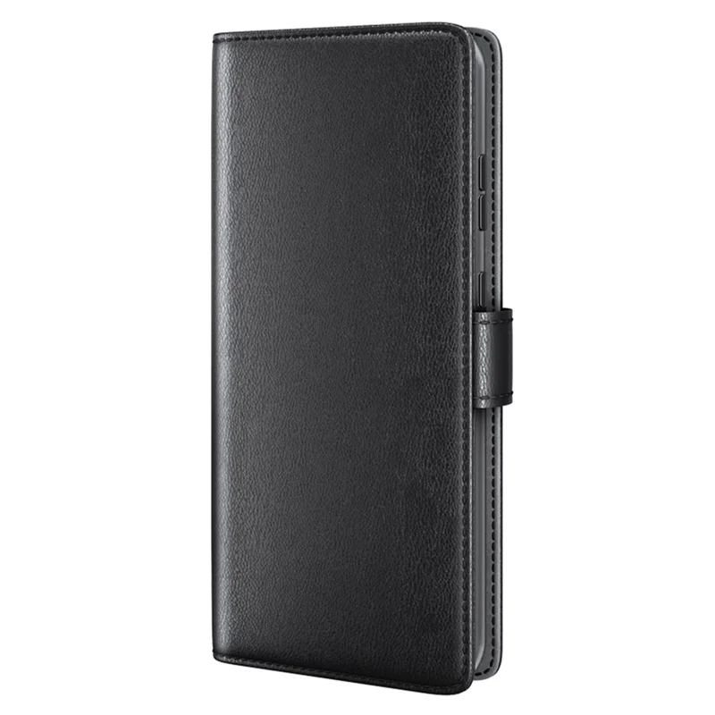 For Nothing Phone (4a) Pro Case Genuine Split Leather Phone Cover with Wallet Stand - Black