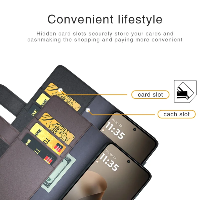 Cover per Motorola Moto G77 5G / G67 5G in Vera Pelle Scamosciata con Portafoglio e Supporto - Nero