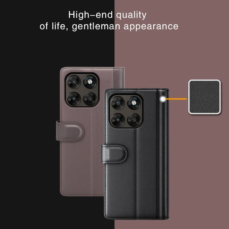 Cover per Motorola Moto G77 5G / G67 5G in Vera Pelle Scamosciata con Portafoglio e Supporto - Nero