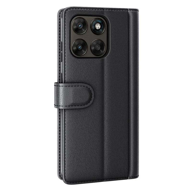Cover per Motorola Moto G77 5G / G67 5G in Vera Pelle Scamosciata con Portafoglio e Supporto - Nero