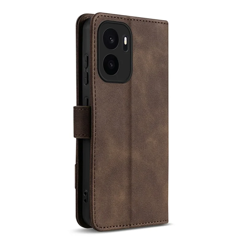 AZNS A2 for OnePlus Ace 6 Ultra 5G Leather Case with Wrist Strap RFID Blocking Wallet Stand Phone Cover - Brown
