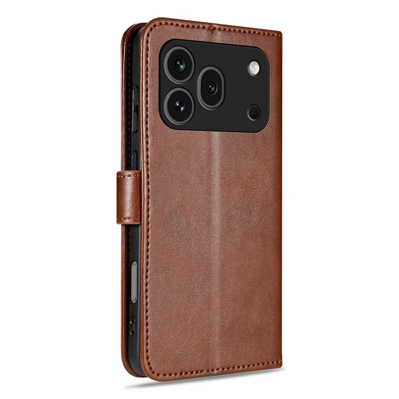 AZNS For Honor 600 Pro 5G Case Anti-Scratch PU Leather Stand Wallet Phone Cover - Brown