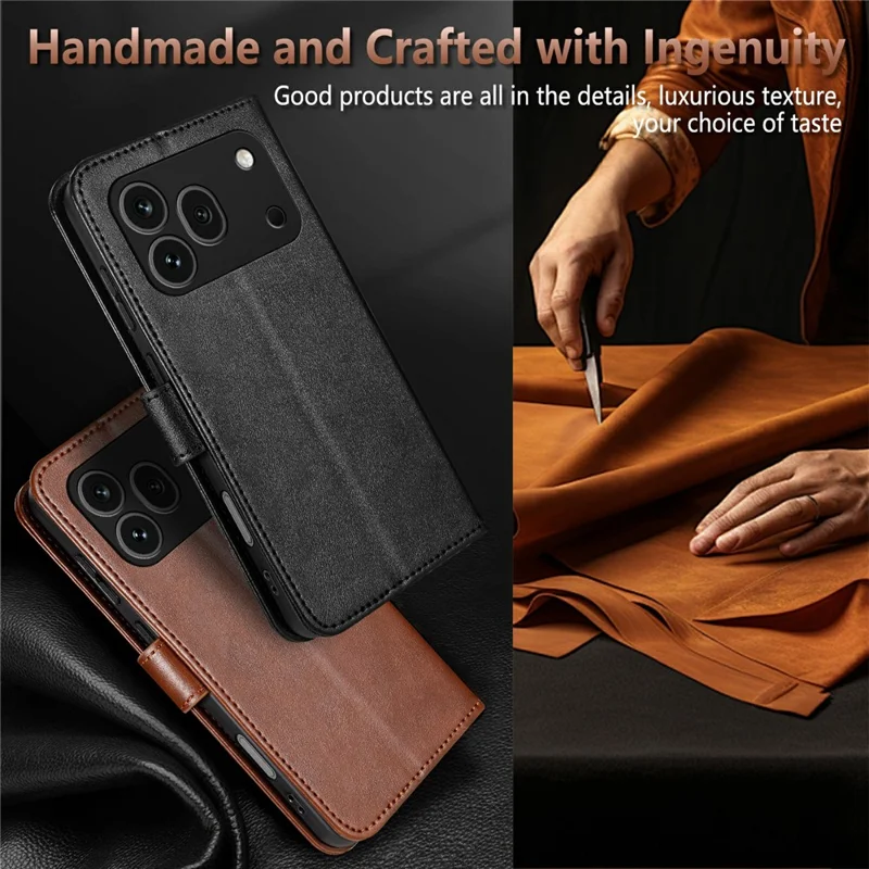 AZNS For Honor 600 Pro 5G Case Anti-Scratch PU Leather Stand Wallet Phone Cover - Brown