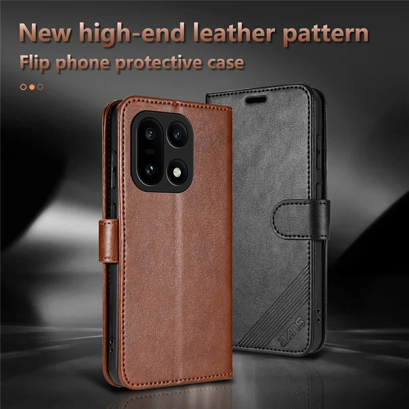 AZNS For OnePlus 15 5G Case Anti-Scratch PU Leather Stand Wallet Phone Cover - Brown