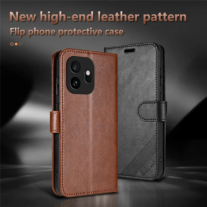 AZNS For OnePlus 15T 5G Case Anti-Scratch PU Leather Stand Wallet Phone Cover - Brown