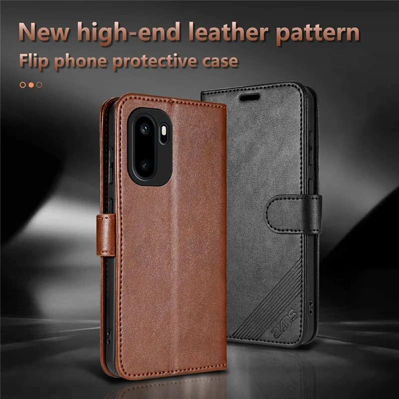 AZNS For OnePlus Ace 6 5G Case Anti-Scratch PU Leather Stand Wallet Phone Cover - Brown