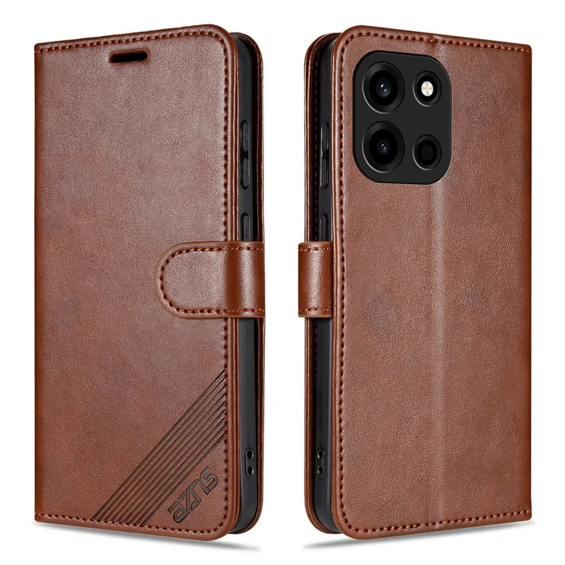 AZNS For OnePlus Turbo 6 5G Case Anti-Scratch PU Leather Stand Wallet Phone Cover - Brown