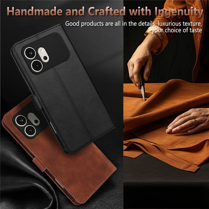 AZNS For Honor 600 5G Case PU Leather Wallet Phone Cover - Brown