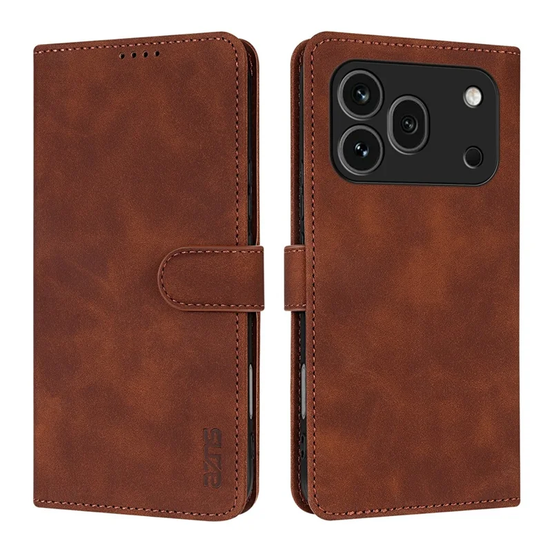 AZNS For Honor 600 Pro 5G Case PU Leather Wallet Phone Cover - Brown