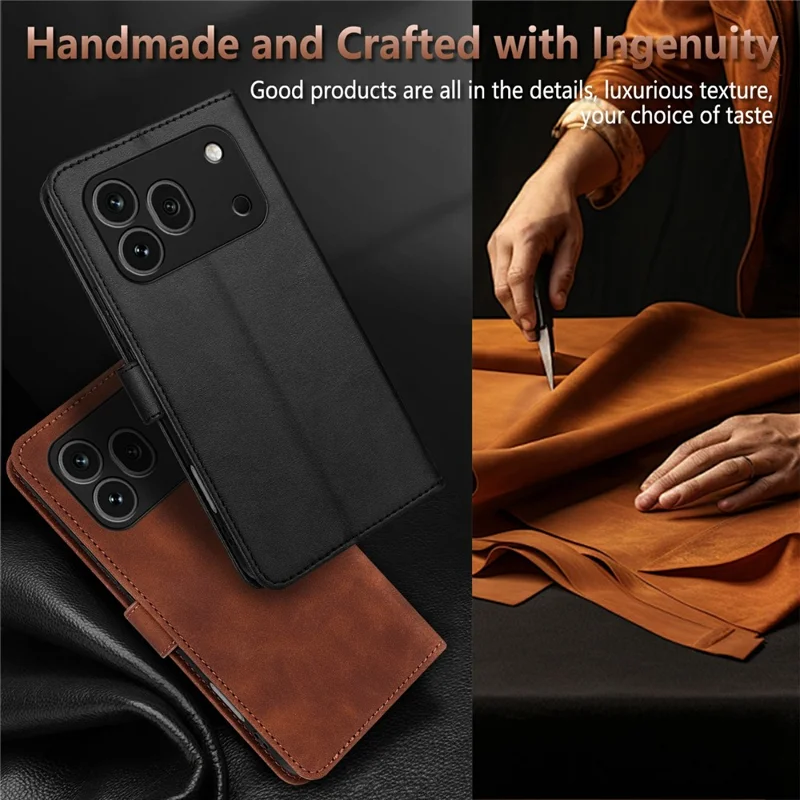 AZNS For Honor 600 Pro 5G Case PU Leather Wallet Phone Cover - Brown