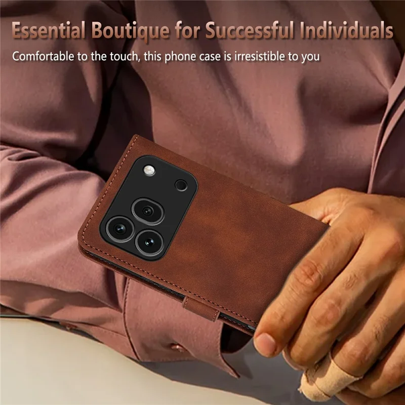 AZNS For Honor 600 Pro 5G Case PU Leather Wallet Phone Cover - Brown