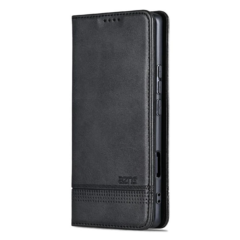 AZNS For Honor 600 Pro 5G Phone Case Cowhide Texture PU Leather Wallet Phone Cover - Black