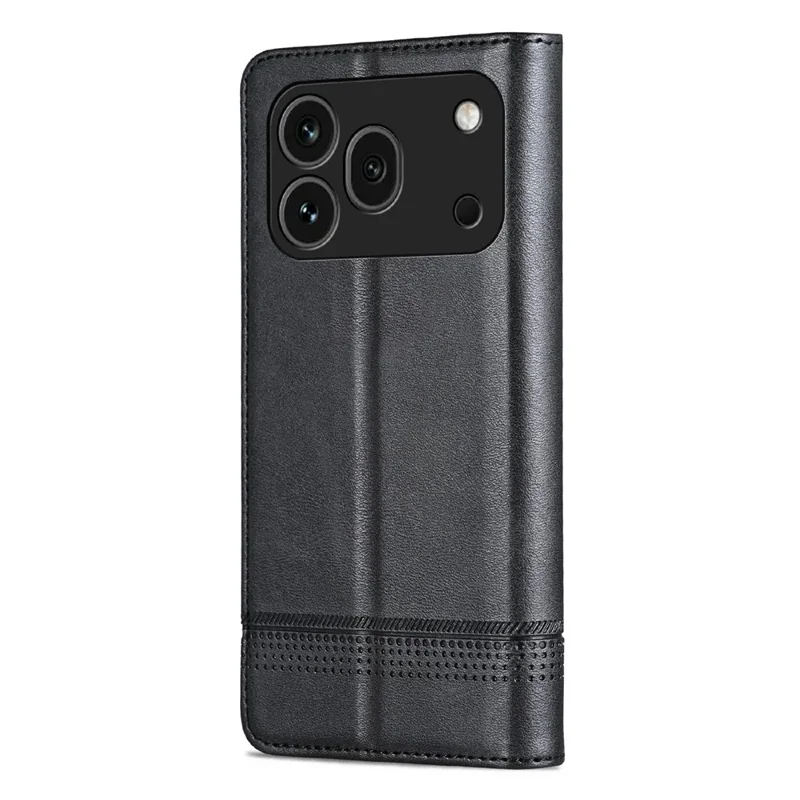 AZNS For Honor 600 Pro 5G Phone Case Cowhide Texture PU Leather Wallet Phone Cover - Black