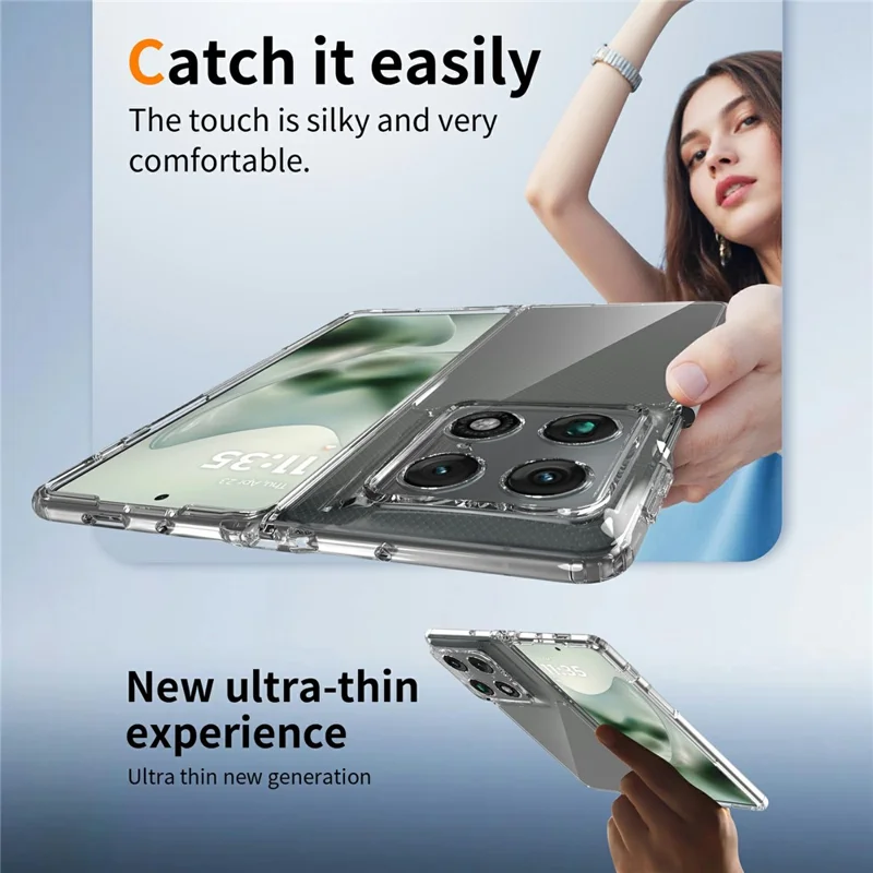 For Motorola Razr Fold 5G Gennemsigtig Telefonbeskyttelsesdæksel TPU+Acryl Stødfast Rygdæksel - Gennemsigtig