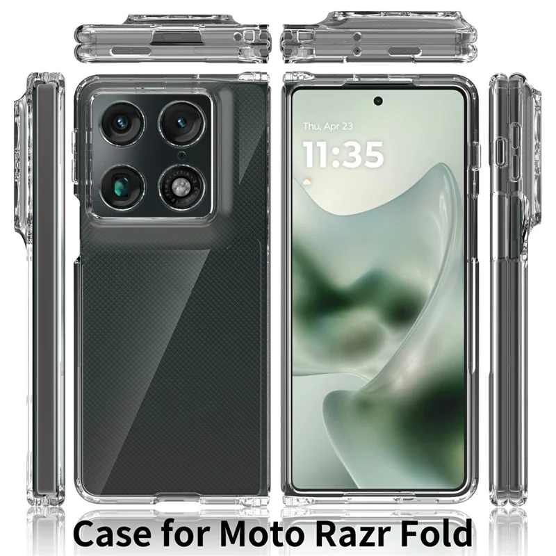For Motorola Razr Fold 5G Gennemsigtig Telefonbeskyttelsesdæksel TPU+Acryl Stødfast Rygdæksel - Gennemsigtig