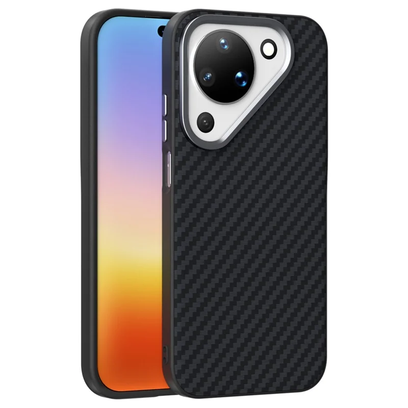 ABEEL For Huawei Pura 90 Magnetic Case Carbon Fiber Texture Phone Back Cover - Black
