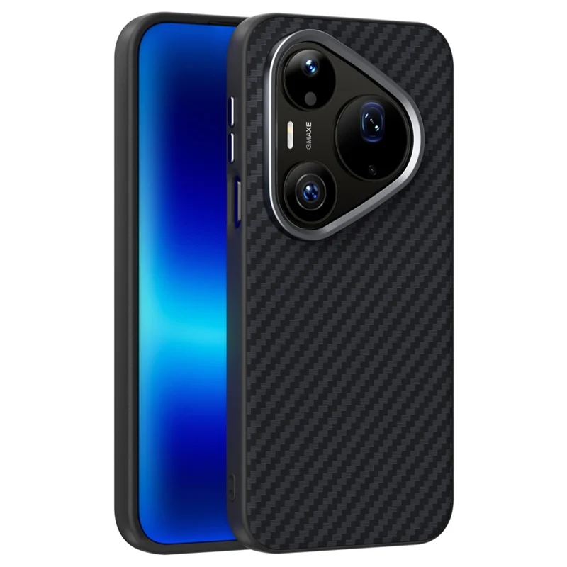 ABEEL For Huawei Pura 90 Pro Max Magnetic Case Carbon Fiber Texture Phone Back Cover - Black