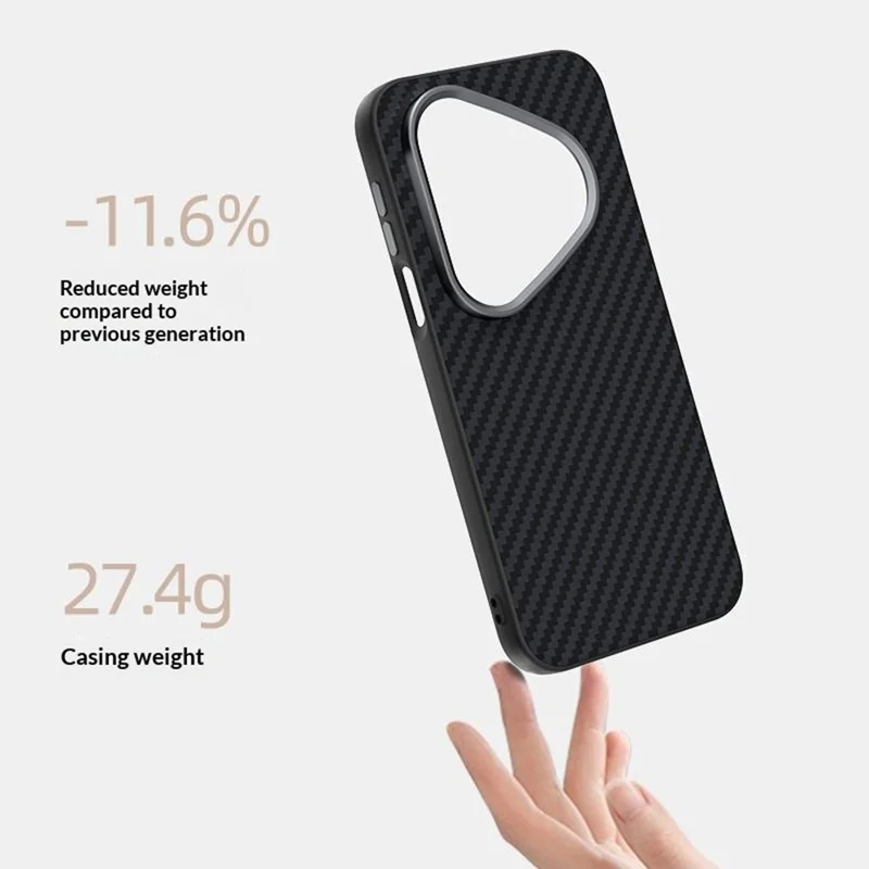 ABEEL For Huawei Pura 90 Pro Max Magnetic Case Carbon Fiber Texture Phone Back Cover - Black