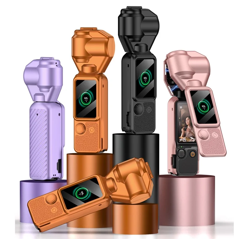 GKK For DJI Osmo Pocket 4 Magnetic Flip-Open Gimbal Protective Cover Handle Guard with Lanyard - Orange
