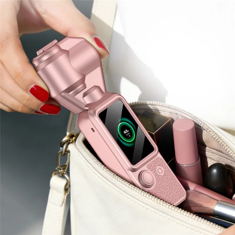 GKK For DJI Osmo Pocket 4 Magnetic Flip-Open Gimbal Protective Cover Handle Guard with Lanyard - Orange
