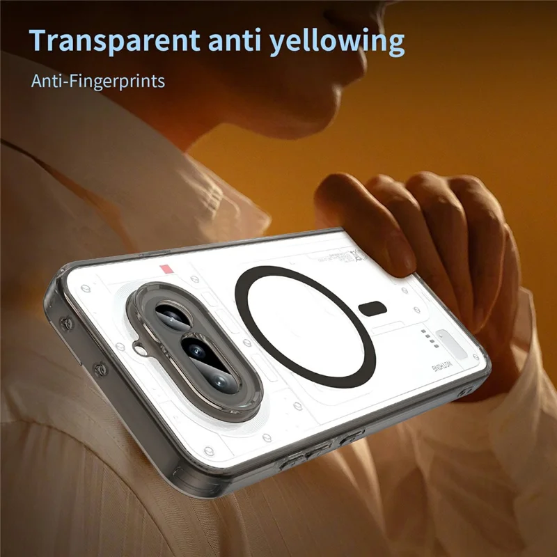 For Nothing Phone (4a) Case Clear PC + TPU Shockproof Phone Back Cover - Transparent Black