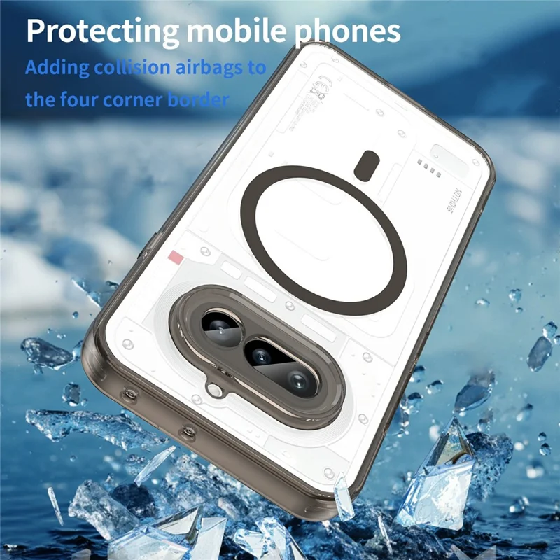 For Nothing Phone (4a) Case Clear PC + TPU Shockproof Phone Back Cover - Transparent Black