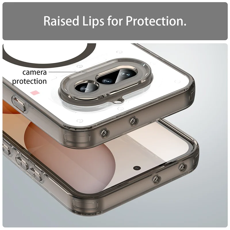 For Nothing Phone (4a) Case Clear PC + TPU Shockproof Phone Back Cover - Transparent Black