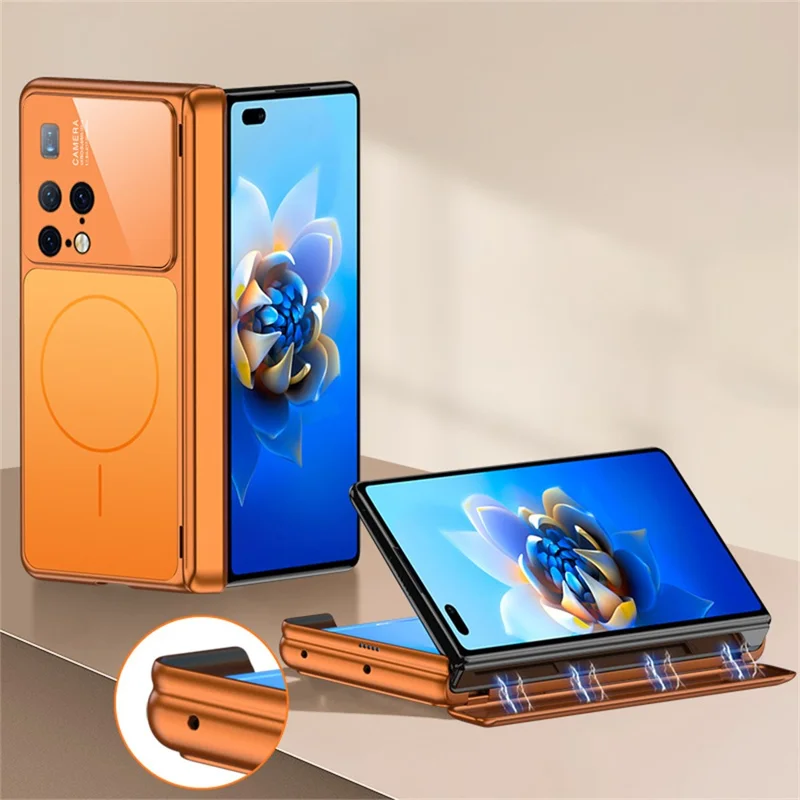 For Huawei Mate X2 4G / Mate X2 5G Magnetic Case Matte PC Phone Cover - Orange