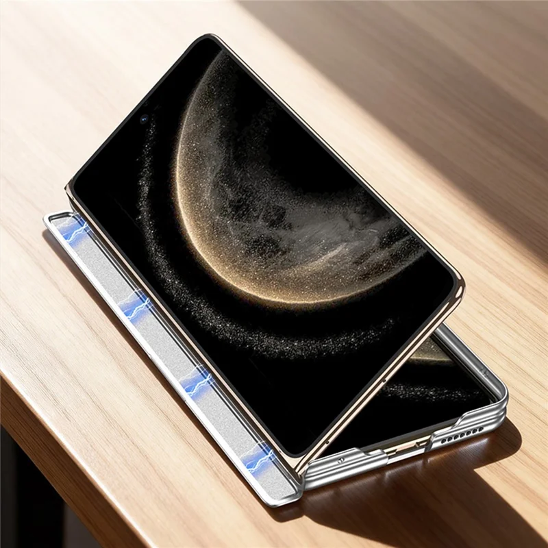 GKK Pour Huawei Mate X6 Étui Magnétique à Charnière Biaxiale en Cuir Végétal + Coque en PC - Noir