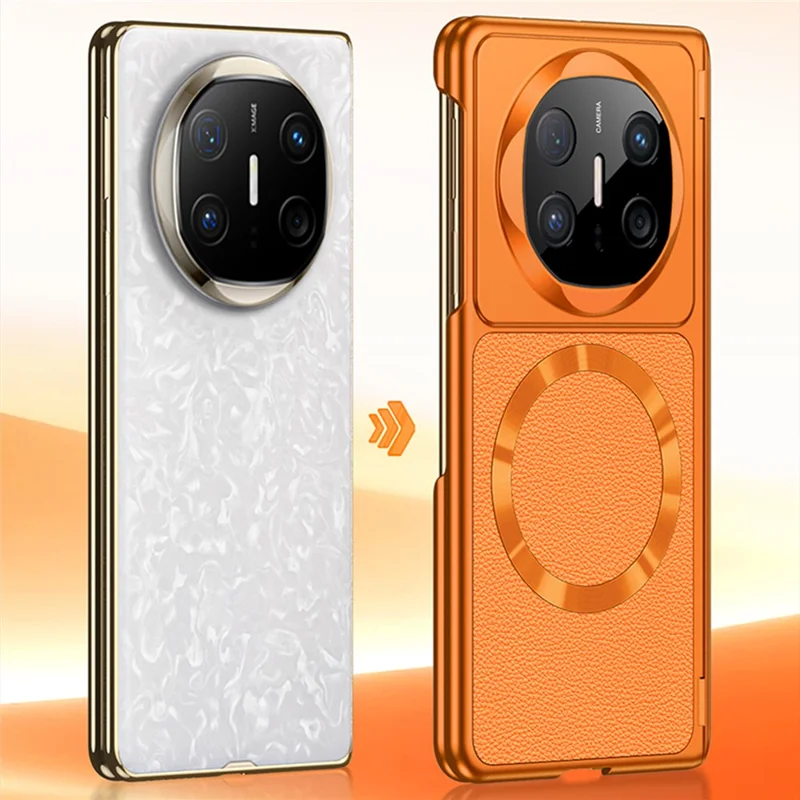 GKK Pour Huawei Mate X6 Étui Magnétique à Charnière Biaxiale en Cuir Végétal + Coque en PC - Noir