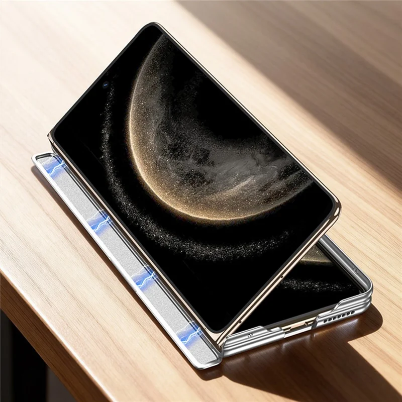 GKK Für Huawei Mate X5 Magnetisches Cover Dual-Achsen-Scharnier aus Kunstleder + PC-Handyhülle - Schwarz