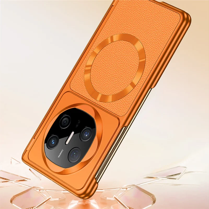GKK Für Huawei Mate X5 Magnetisches Cover Dual-Achsen-Scharnier aus Kunstleder + PC-Handyhülle - Schwarz