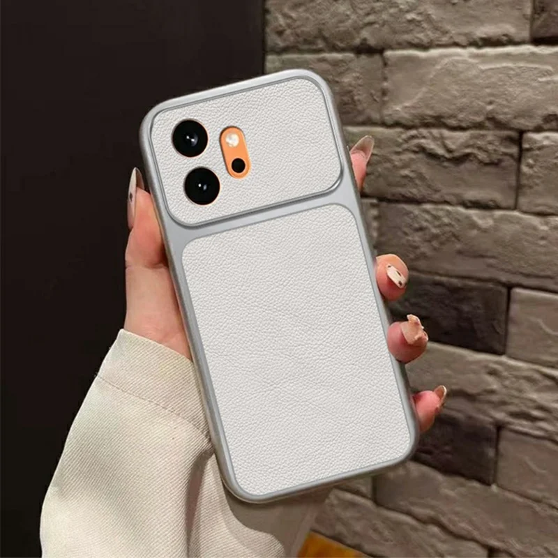 Étui pour Honor 600 5G, coque de protection en cuir PU texture antidérapante TPU - Blanc