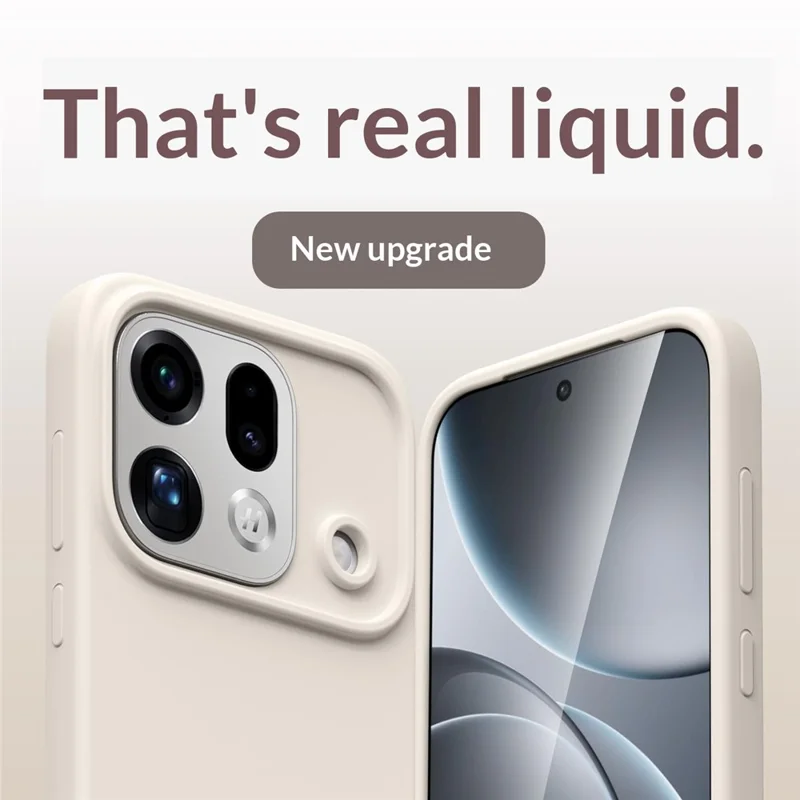 For Oppo Find X9s Pro 5G Case Skin-Friendly Liquid Silicone + PC Phone Cover - Antique White
