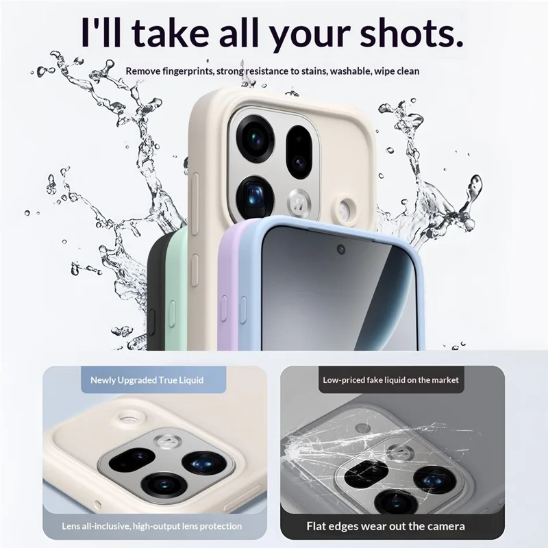 For Oppo Find X9s Pro 5G Case Skin-Friendly Liquid Silicone + PC Phone Cover - Antique White