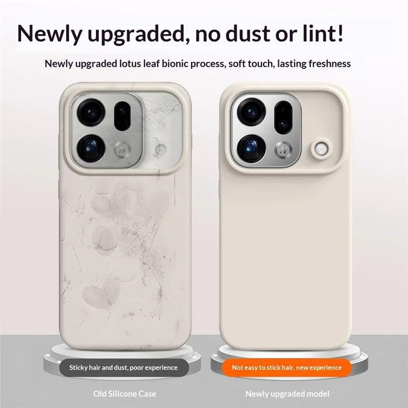 For Oppo Find X9s Pro 5G Case Skin-Friendly Liquid Silicone + PC Phone Cover - Antique White