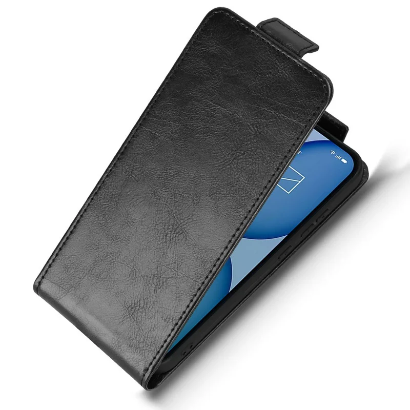 For Nothing Phone (4a) Stand Case Magnetic Clasp Vertical Flip Leather Phone Cover with Card Holder - Black