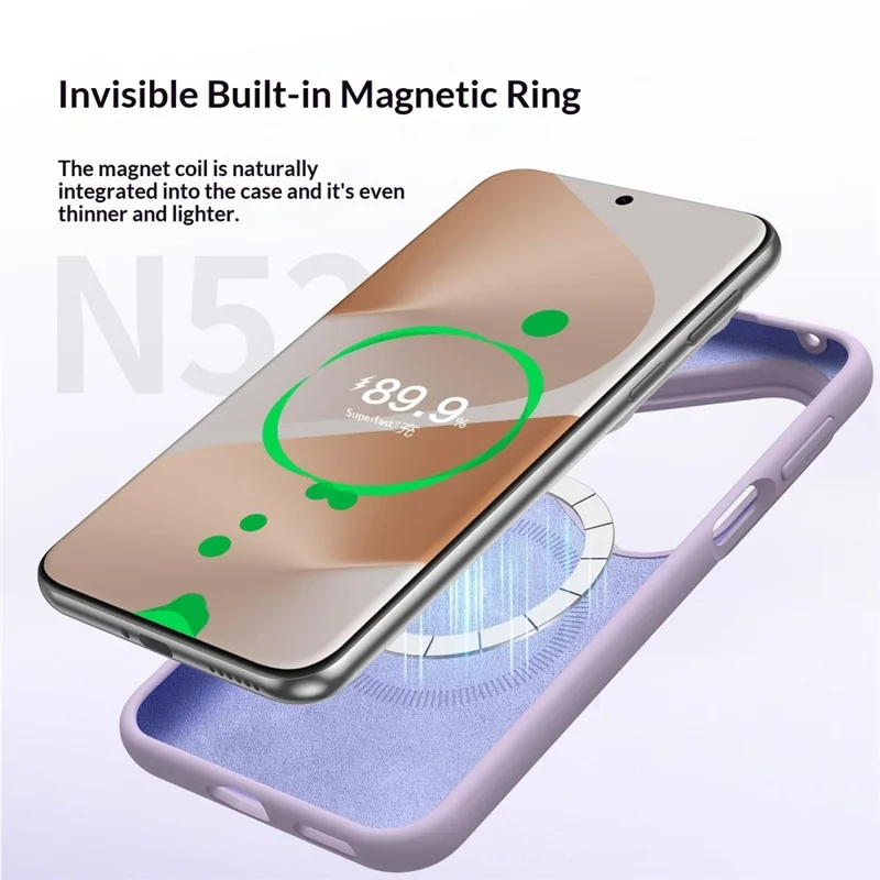 For Huawei Pura 80 Magnetic Case Skin-friendly Liquid Silicone + PC Phone Cover - Light Purple