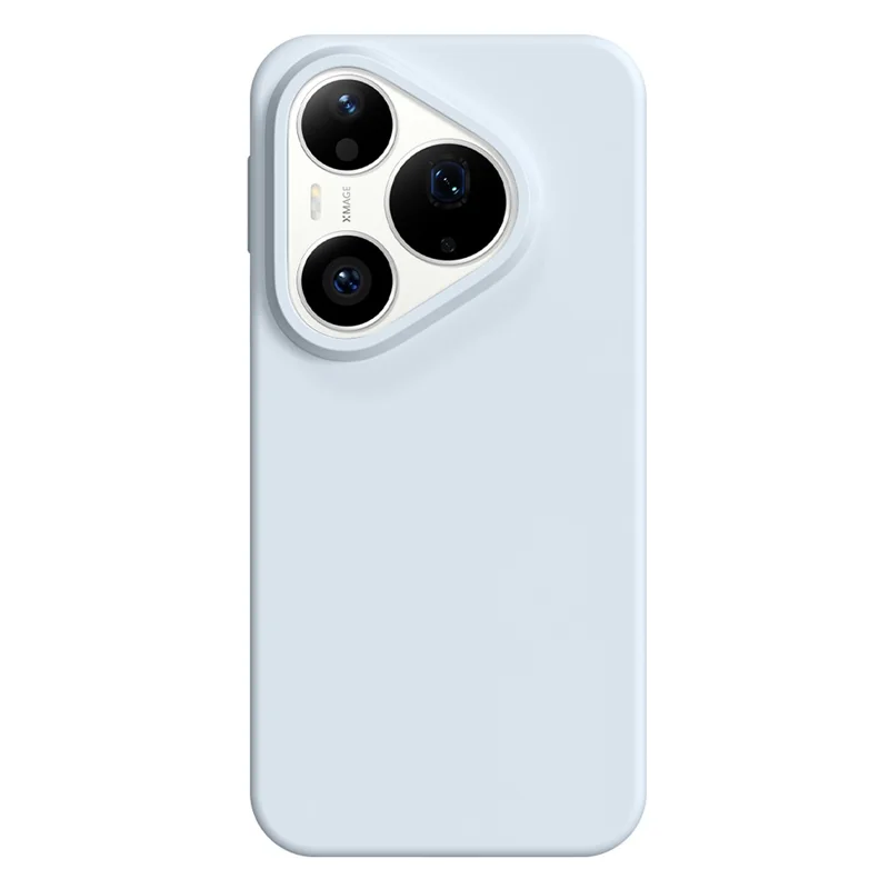 Чехол для Huawei Pura 90 Pro Max ультратонкий из жидкого силикона + поликарбонат, с кнопкой управления сенсорной камерой — ледяной синий